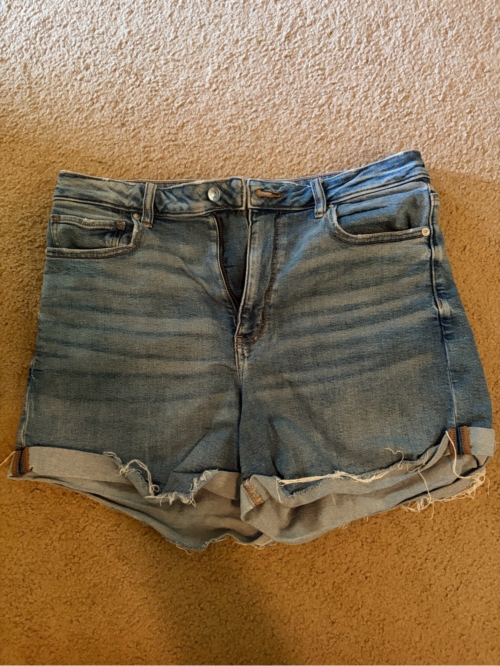 American Eagle Outfitters Light Blue Rolled Hem Denim Shorts